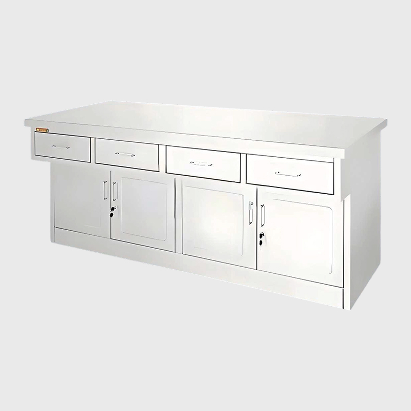 Ziekenhuiswerkbank van roestvrij staal met laden